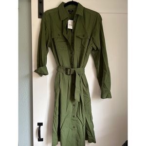 12 J Crew Factory olive utility dress NWT 12